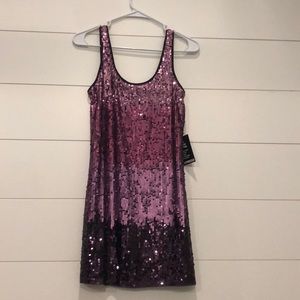 Purple ombré sequin dress